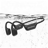 ZOVIMAX X7 MAX front view showing open-ear design and secure fit benefits