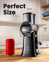 Zulay Kitchen hopper and food pusher demonstrating protected loading for cleaner hands