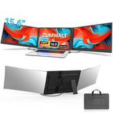 ZUMWALT front view showing dual 15.6 inch screens and expanded workspace benefit