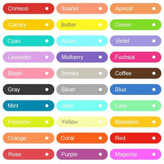 ZWIOT fanned color array displaying 30 pastel shades for easy color-coding benefit