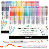 ZWIOT front packaging showing 30 pastel highlighters and organized colors benefit