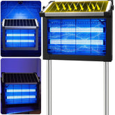 Zwiran front view solar bug zapper showing full unit and coverage benefit