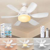 Zyxrona front view fandelier showing integrated light and fan, bright room lighting benefit
