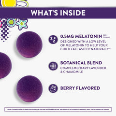ZzzQuil close-up of gummy texture highlighting chewable, kid-friendly formulation