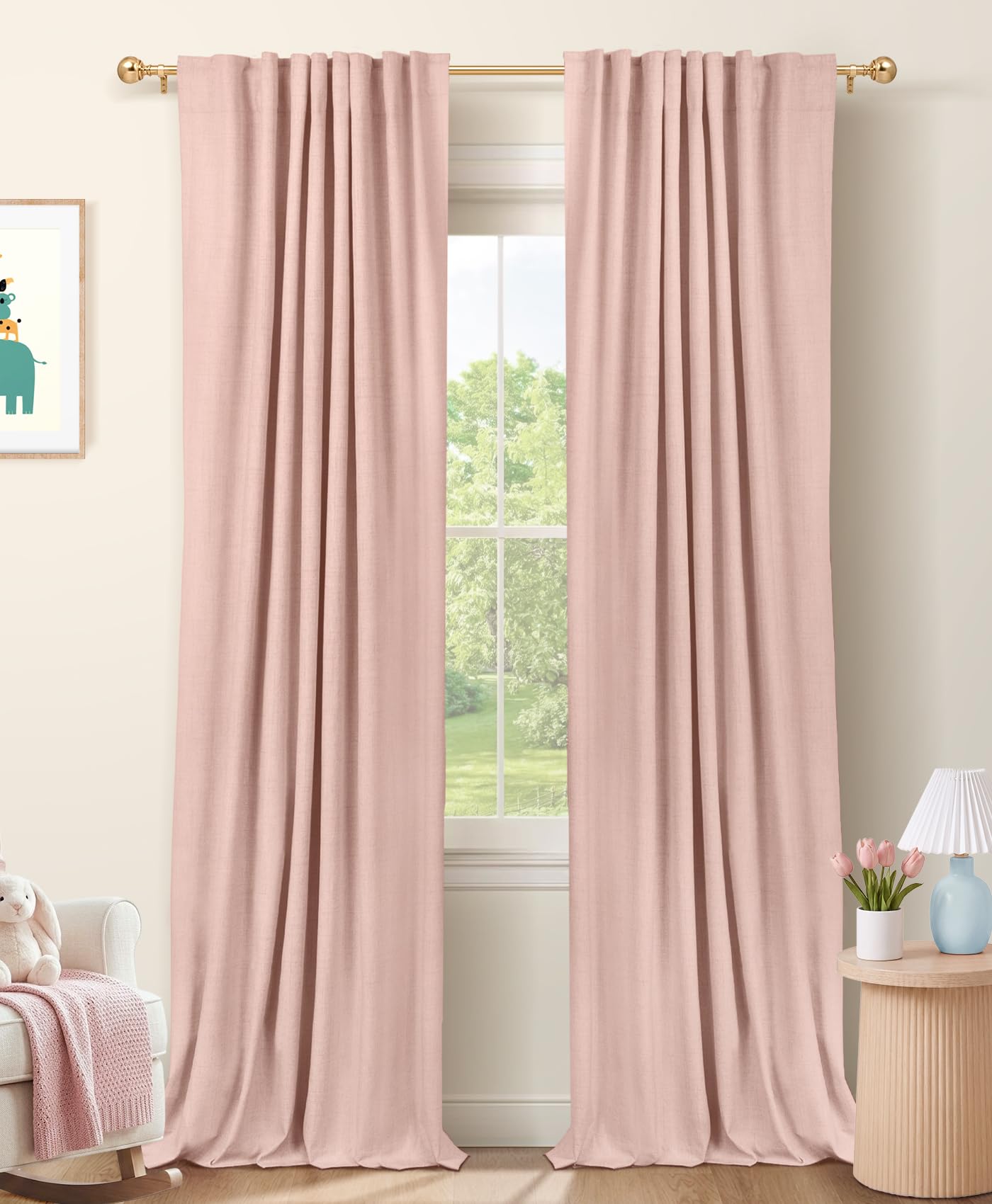 100% Blackout Shield front panel blush pink offering complete darkness