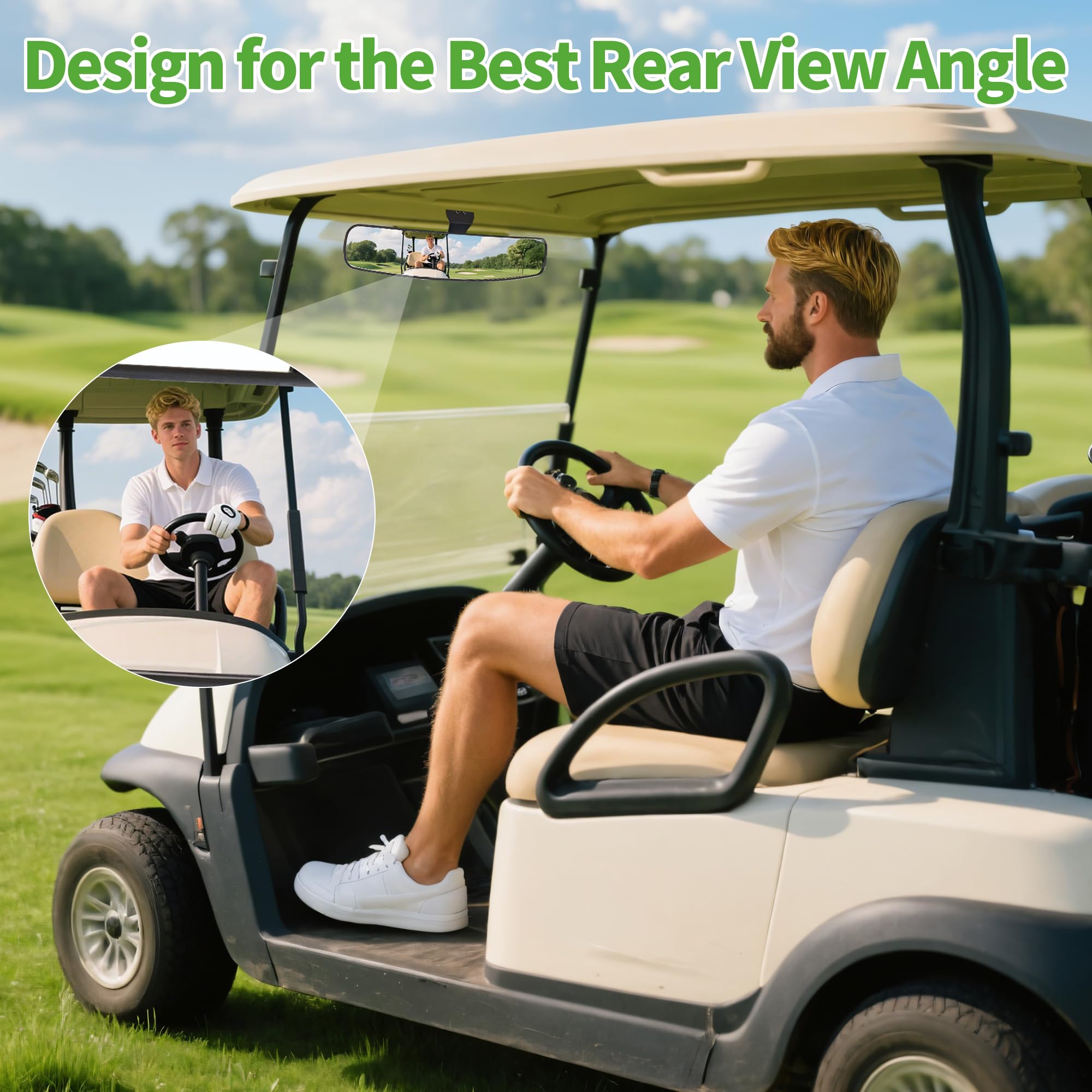 10L0L lifestyle image on golf cart path illustrating improved situational awareness