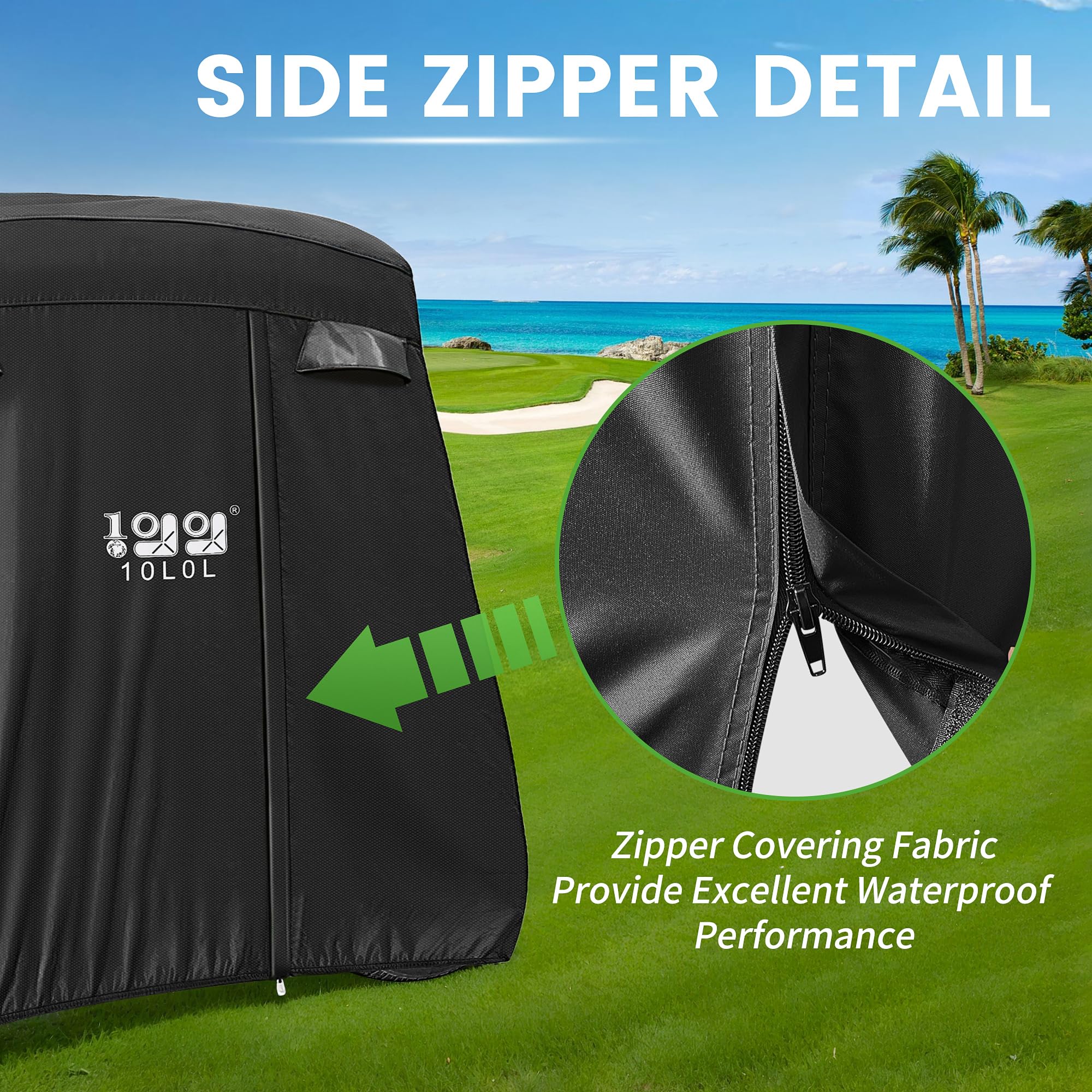 10L0L cover on cart showing correct size and roof fit