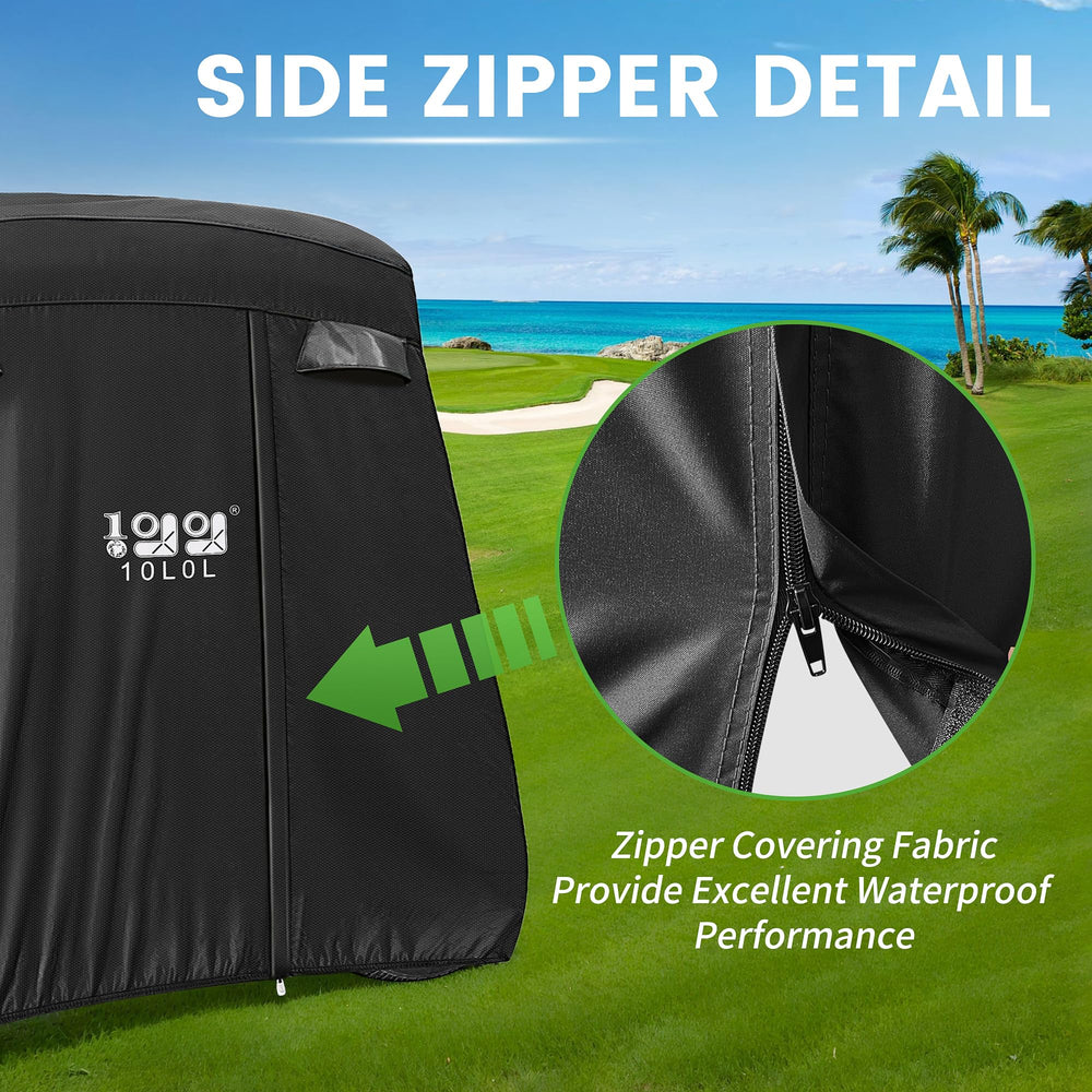 10L0L cover on cart showing correct size and roof fit