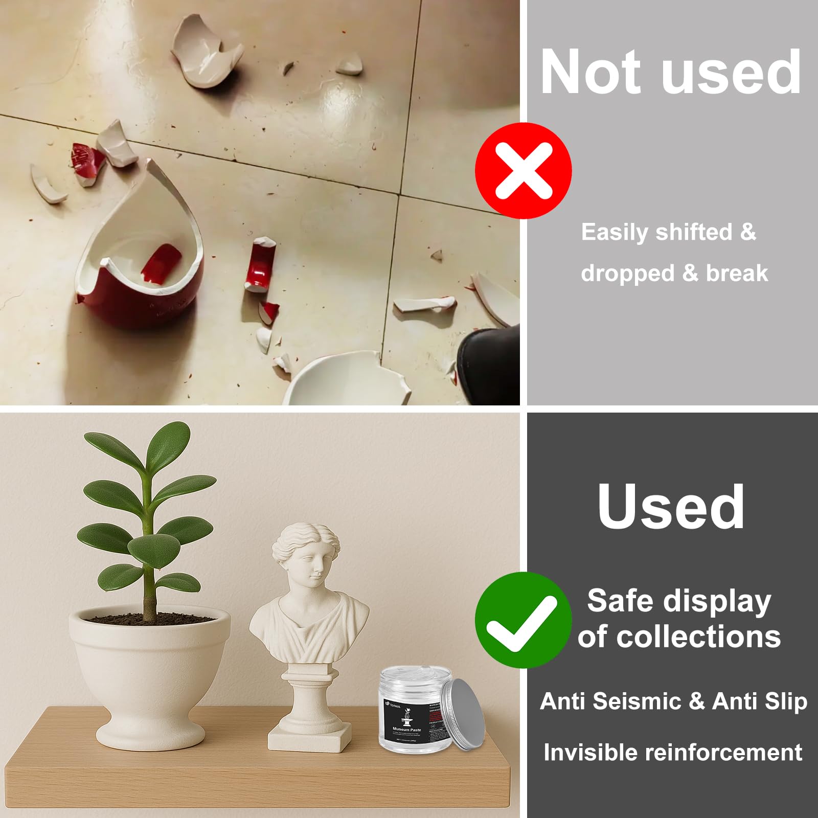1DFAUL gel placed under a figurine demonstrating secure stable display