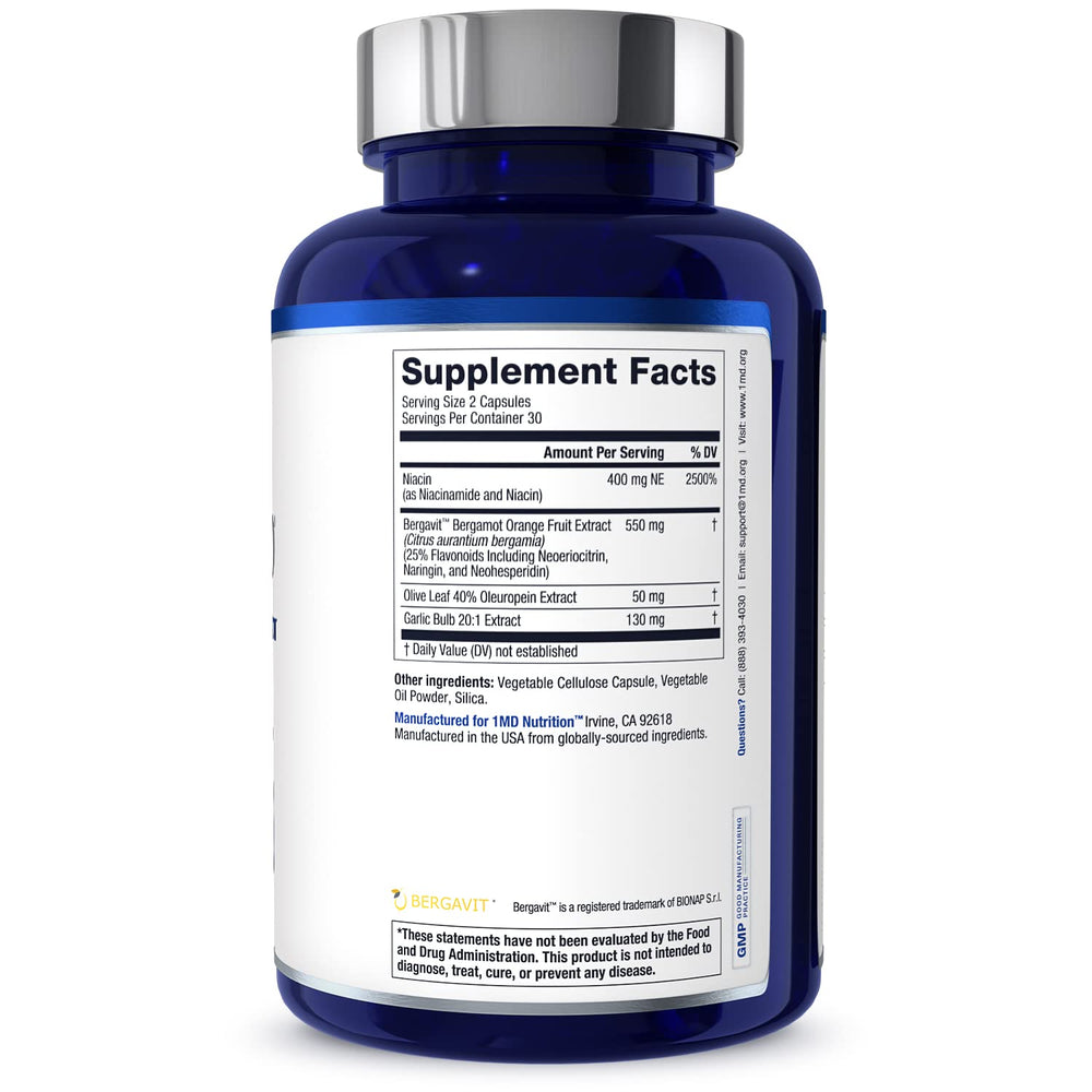 1MD Nutrition CholestMD supplement facts panel and dosage directions for transparent ingredient information