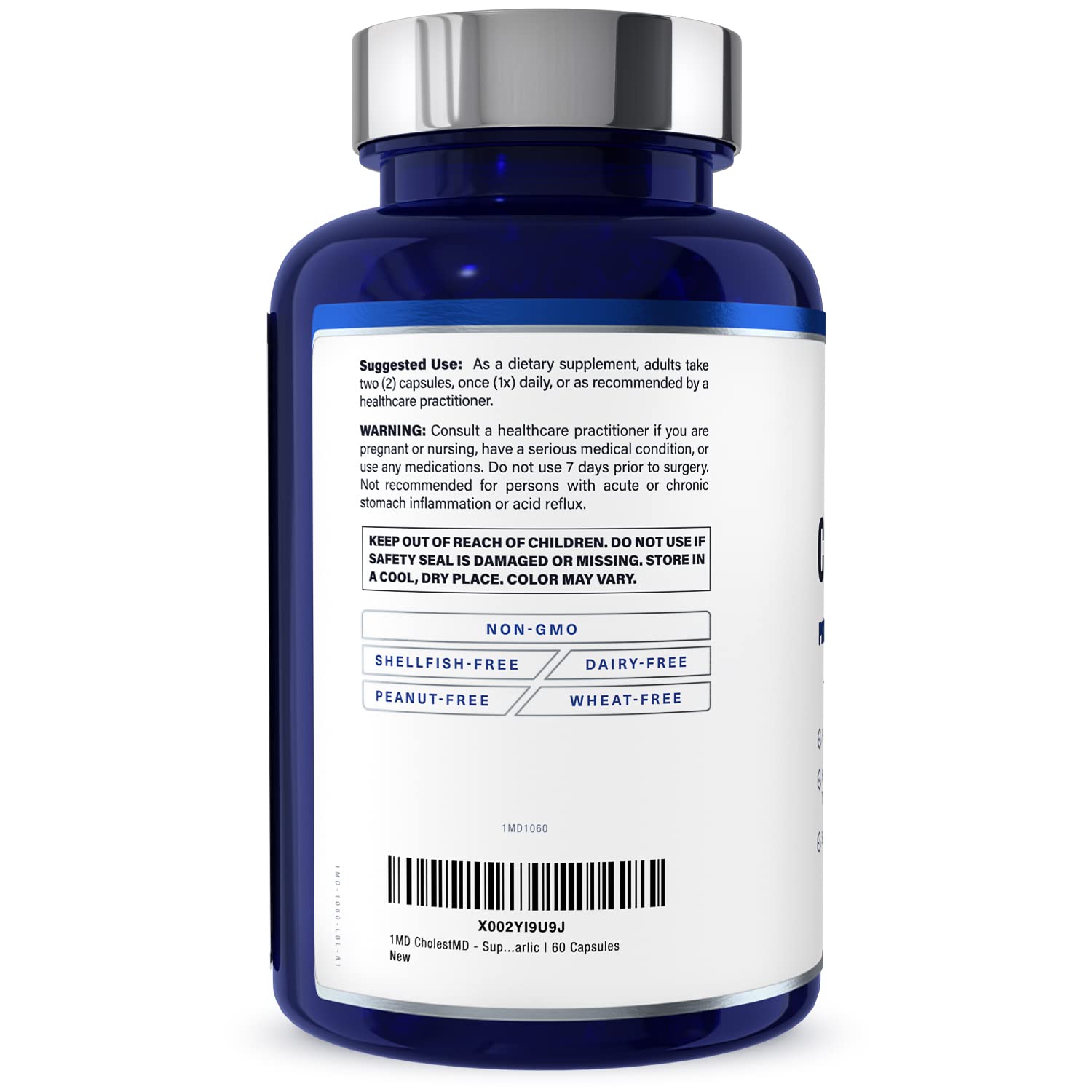 1MD Nutrition CholestMD capsule in hand for scale showing serving size and portability convenience