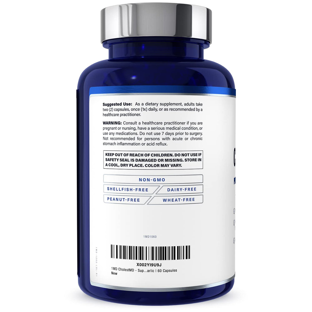 1MD Nutrition CholestMD capsule in hand for scale showing serving size and portability convenience