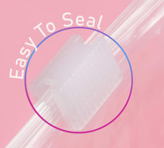 24/7 BAGS slider closure close-up demonstrating easy one-motion sealing benefit