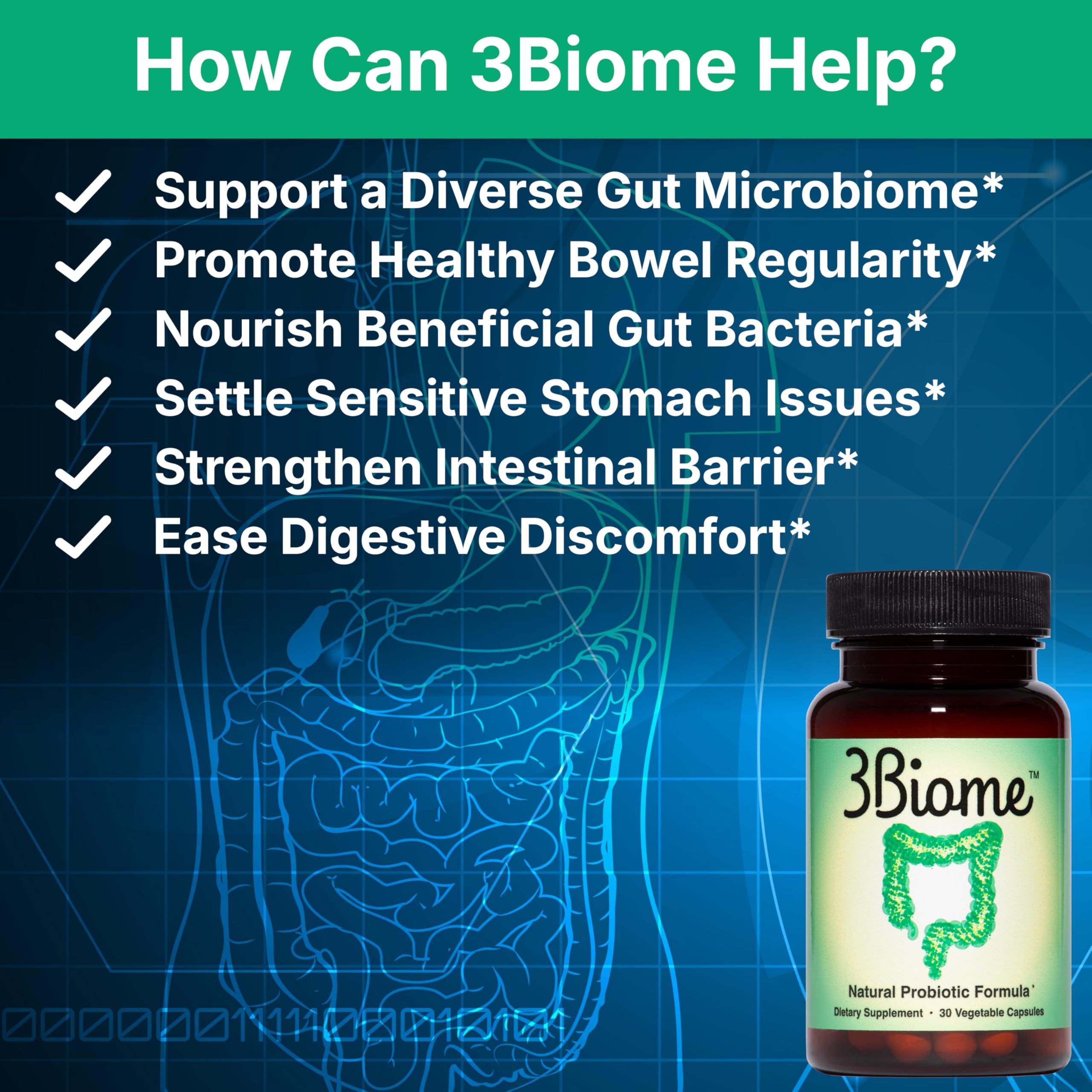 3Biome capsule close-up revealing texture and size for straightforward daily use