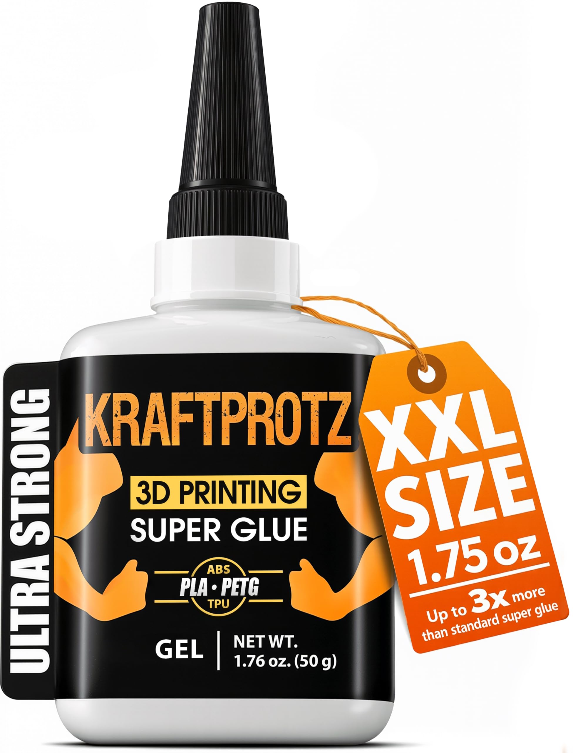 3D Printing Super Glue Gel front packaging showing tube and capacity benefits