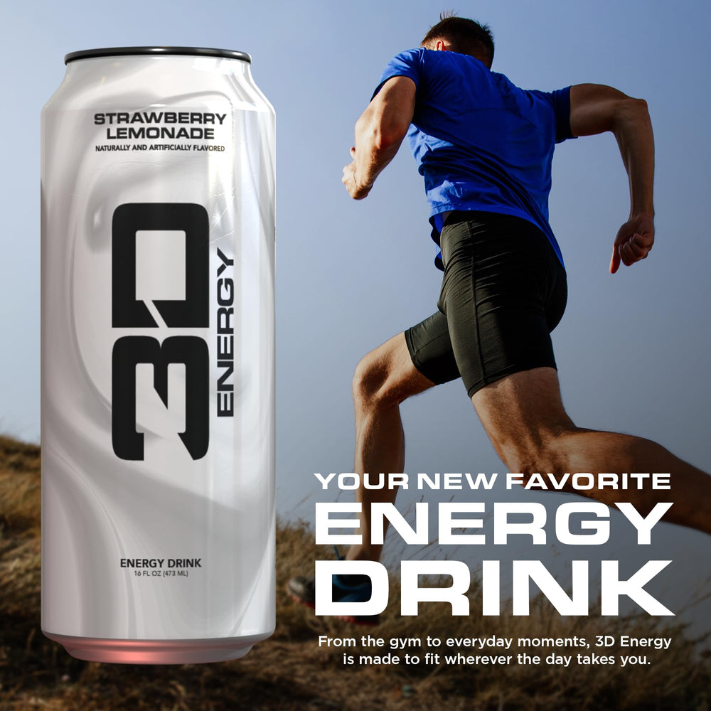 3D Strawberry Lemonade held outdoors showing portable energy and active lifestyle benefit
