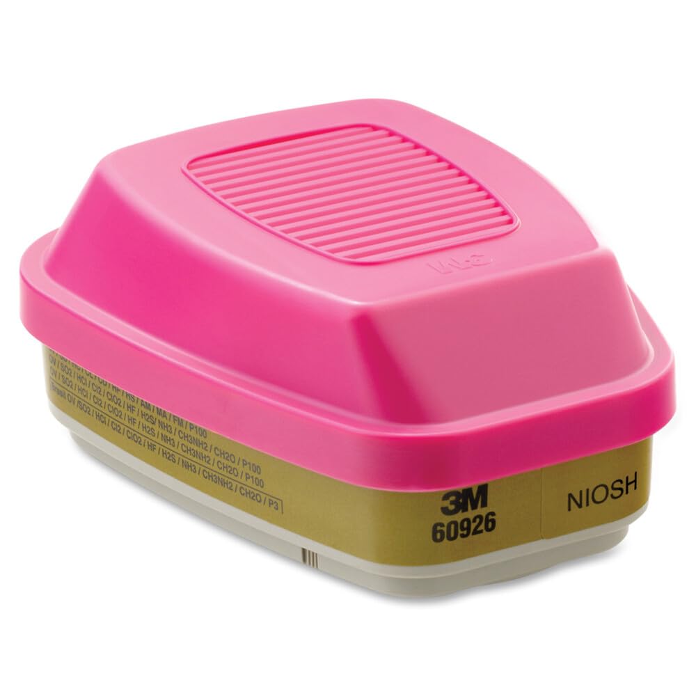 3M 60926 attached to 6000 series facepiece demonstrating compatibility and comfort