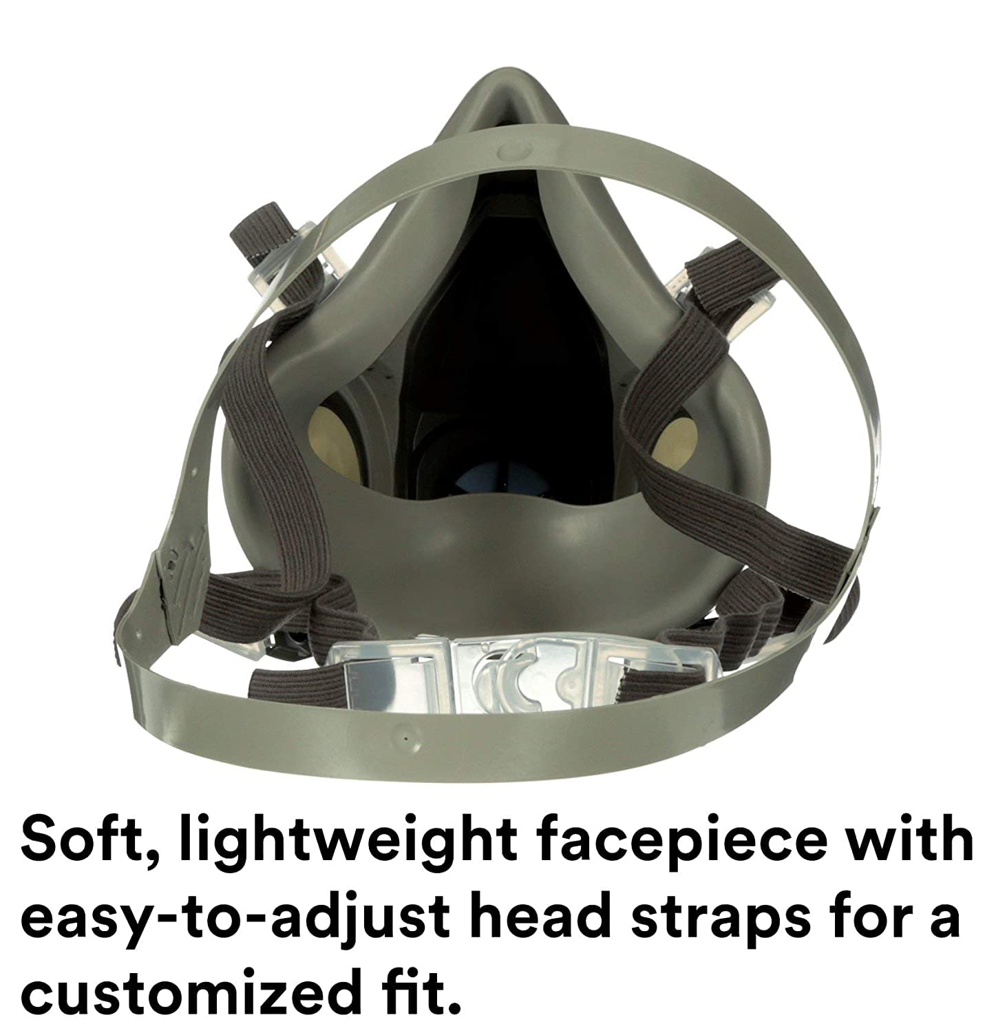 3M 6200 side profile with adjustable straps for a secure fit