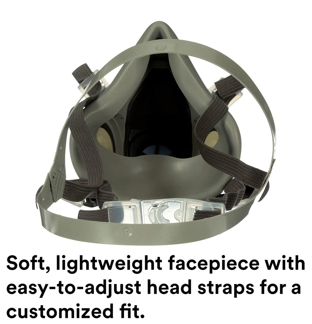 3M 6200 side profile with adjustable straps for a secure fit