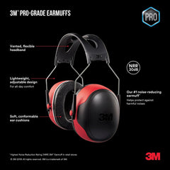 3M earmuff cup closeup highlighting pivoting cup mechanism for a better seal and comfort