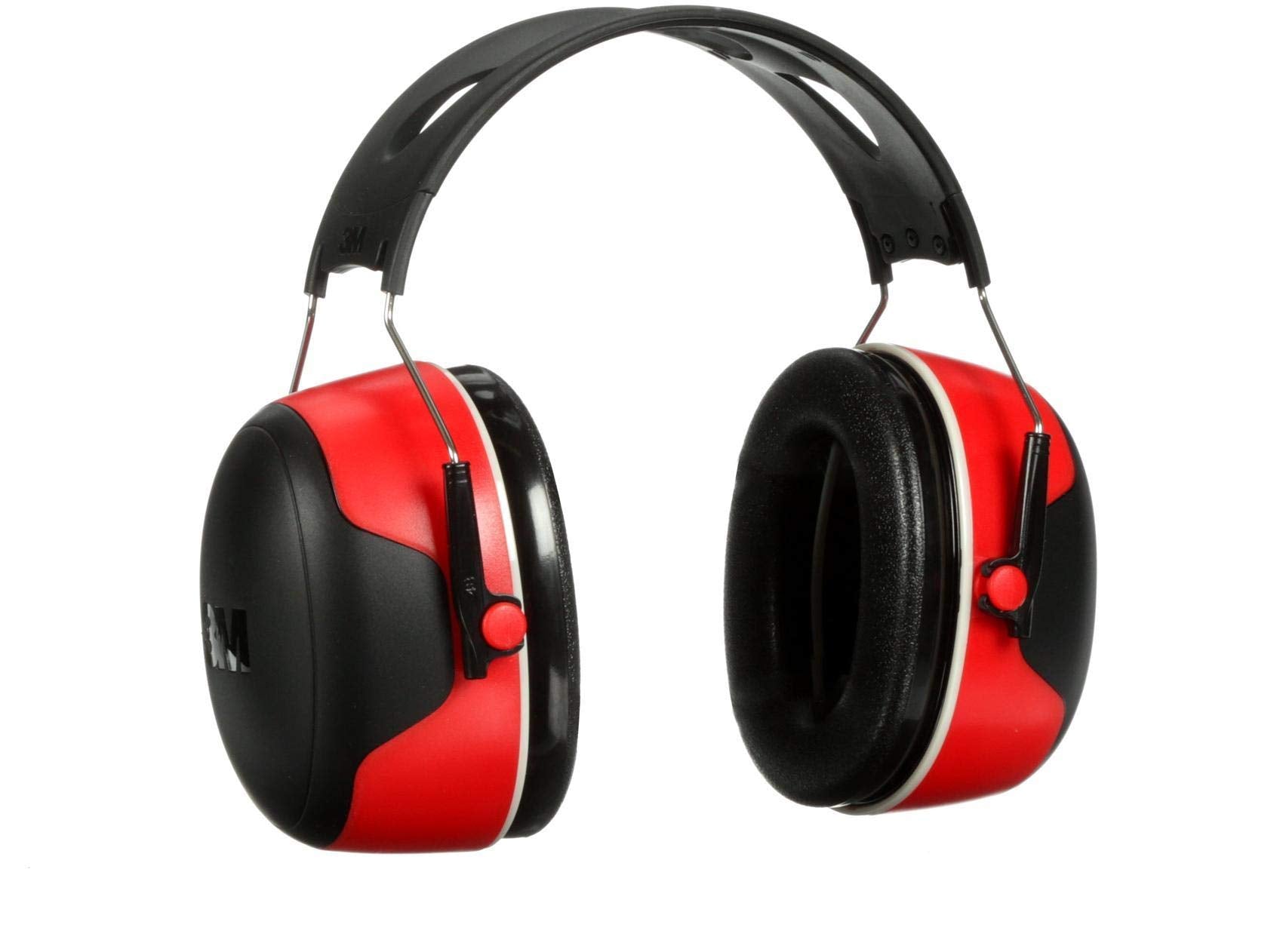3M earmuff headband detail showing steel wire with rubber overmold for durable comfort