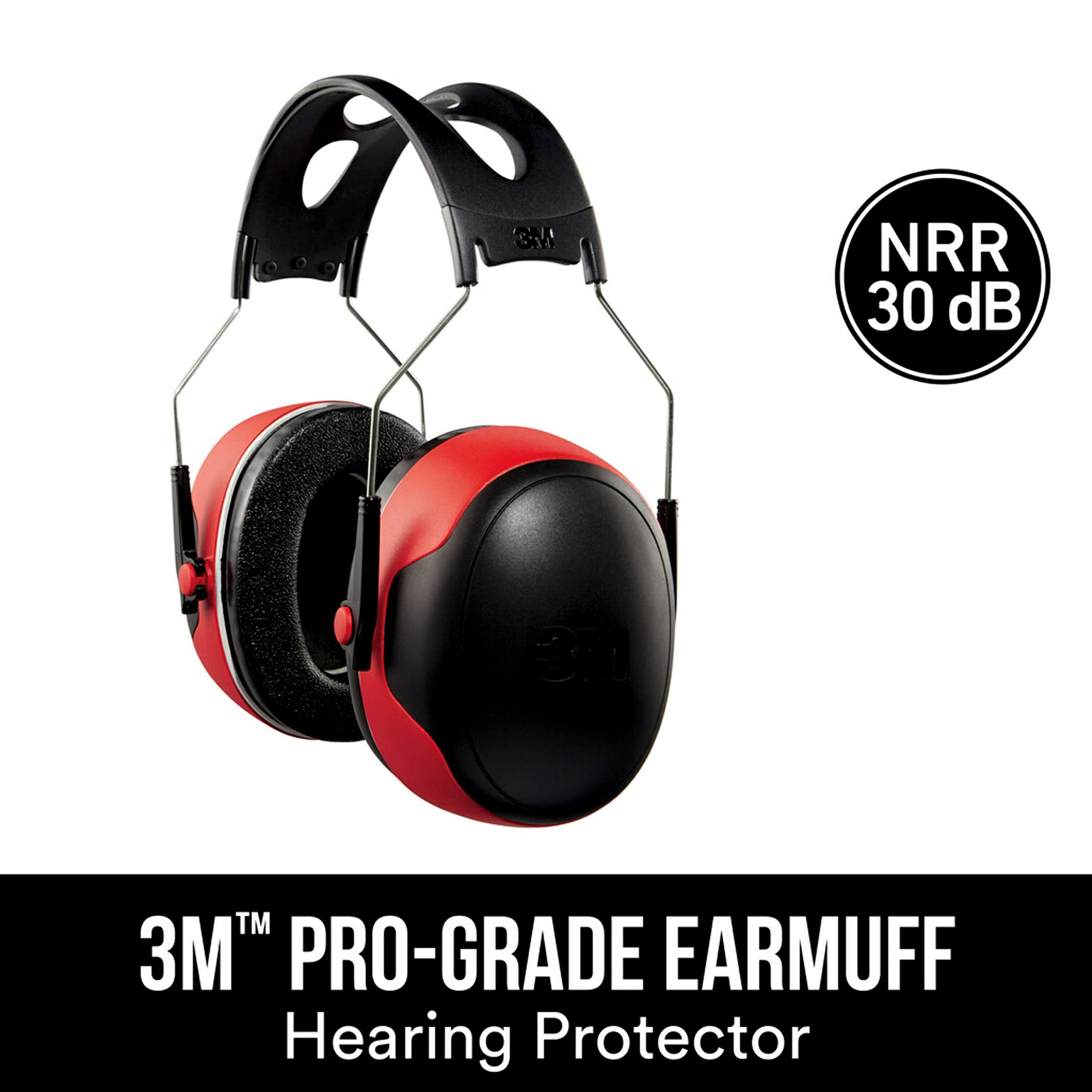 3M earmuff side profile illustrating slim design and compatibility with other PPE