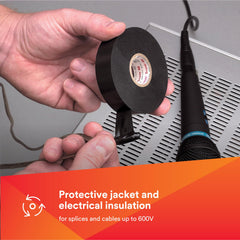 3M Scotch Super 88 wrapped on cable splice providing weatherproof insulation