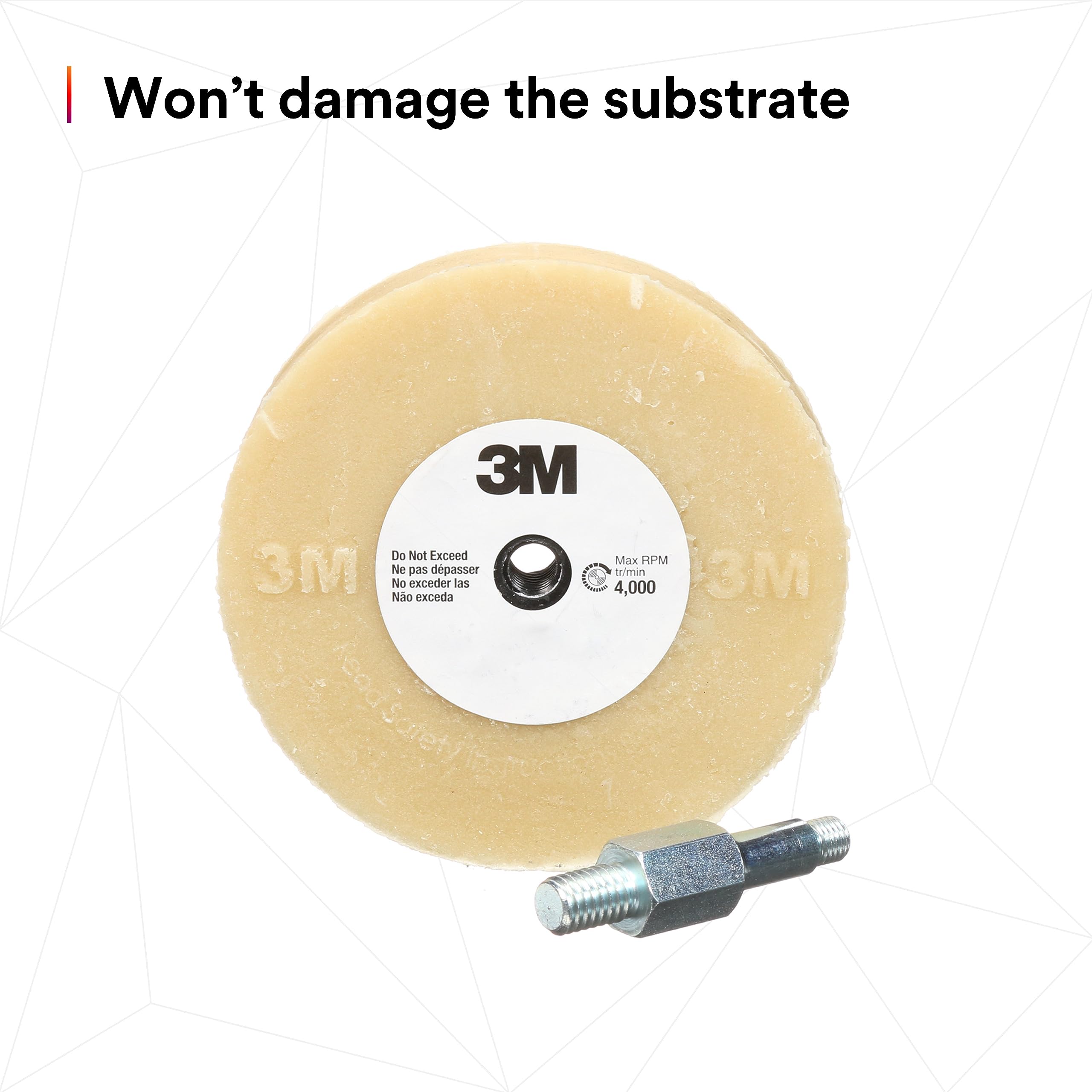 3M Stripe Off mandrel detail with thread visible for quick tool attachment