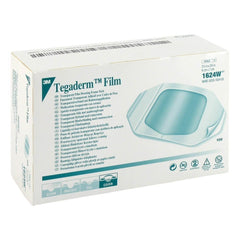 3M Tegaderm close-up of transparent film edge demonstrating conformable texture and gentle adhesive for secure, comfortable hold