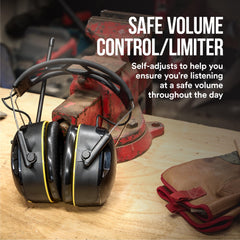3M WorkTunes earcup detail highlighting gel cushion for comfortable seal and noise reduction