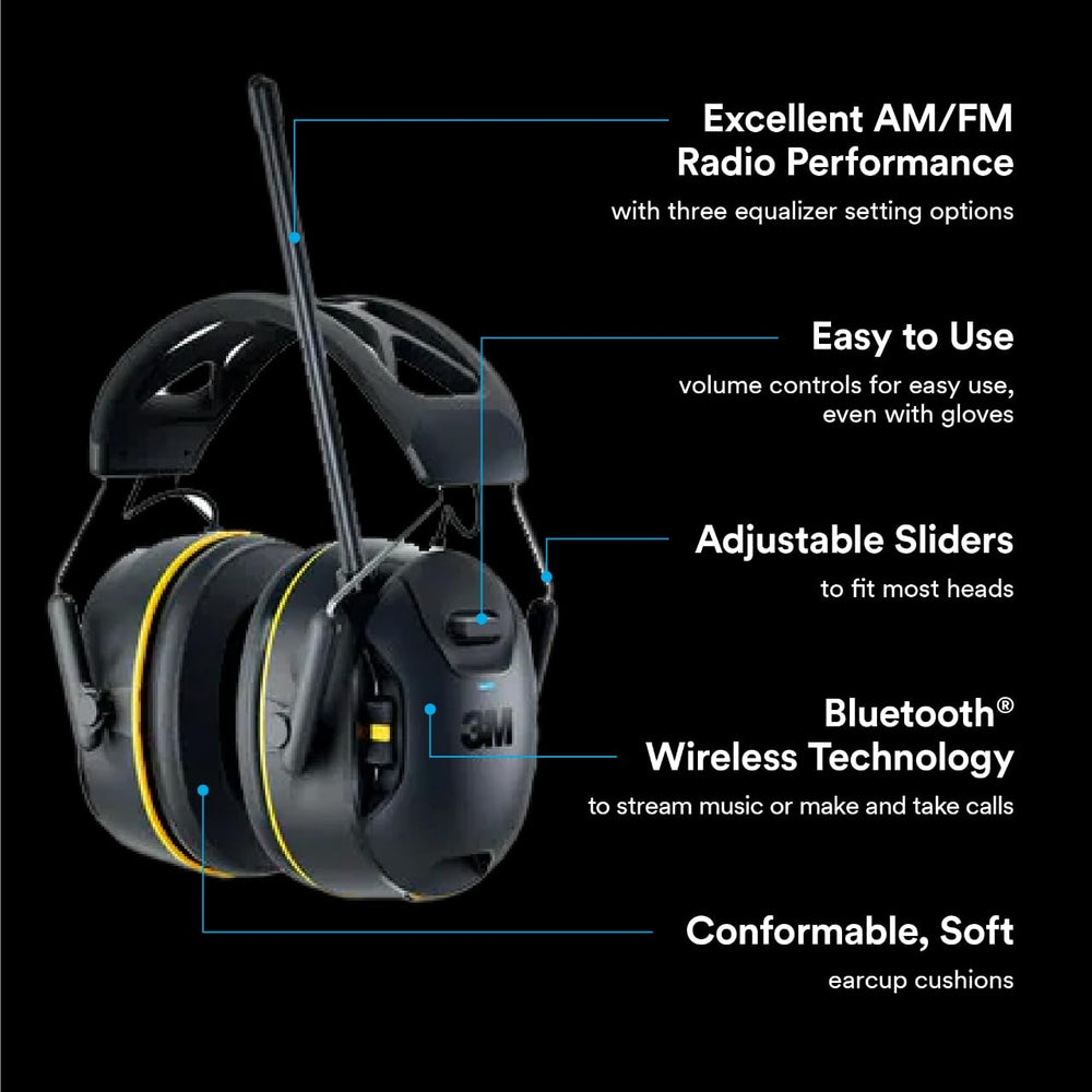 3M WorkTunes integrated microphone detail enabling hands-free calls while working safely