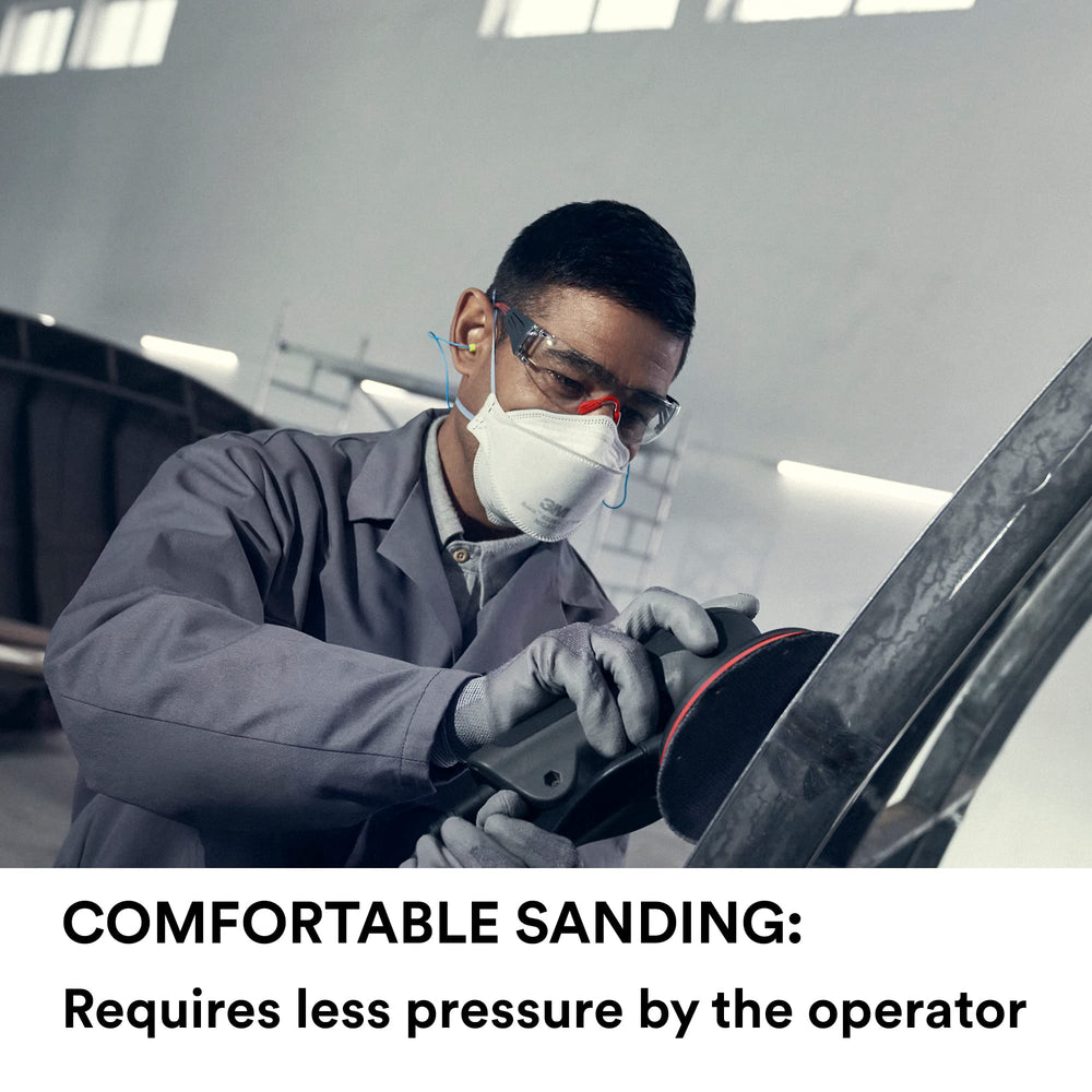 3M Xtract sanding in use with vacuum extraction reducing airborne dust and cleanup