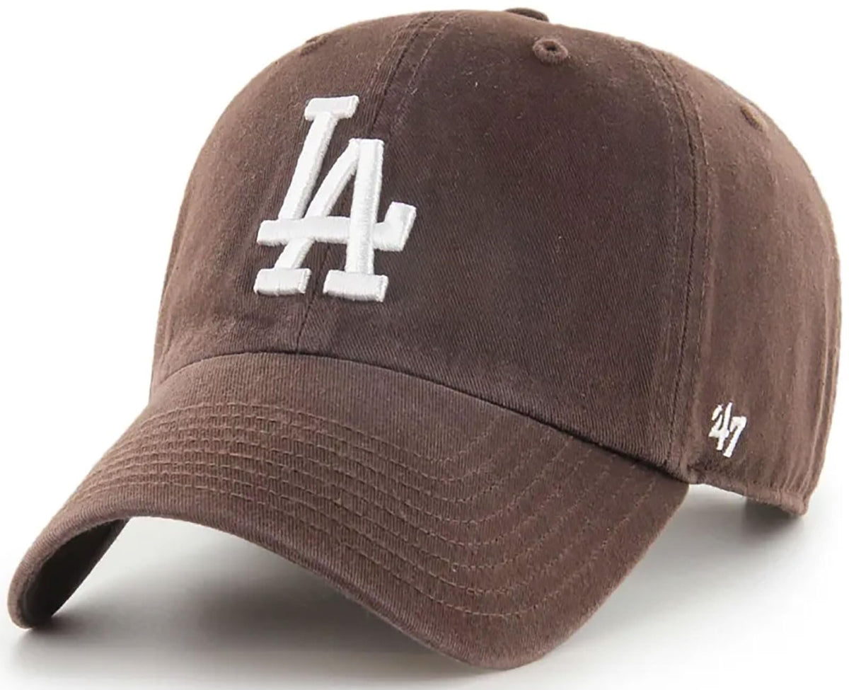 ’47 Los Angeles Dodgers front logo close-up showing raised embroidery and vivid team pride