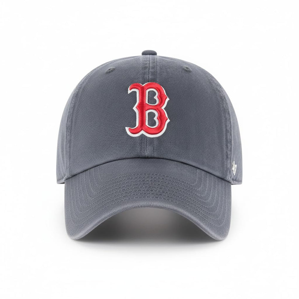 47 Brand Boston Red Sox close-up of stitched logo and fabric texture for durability