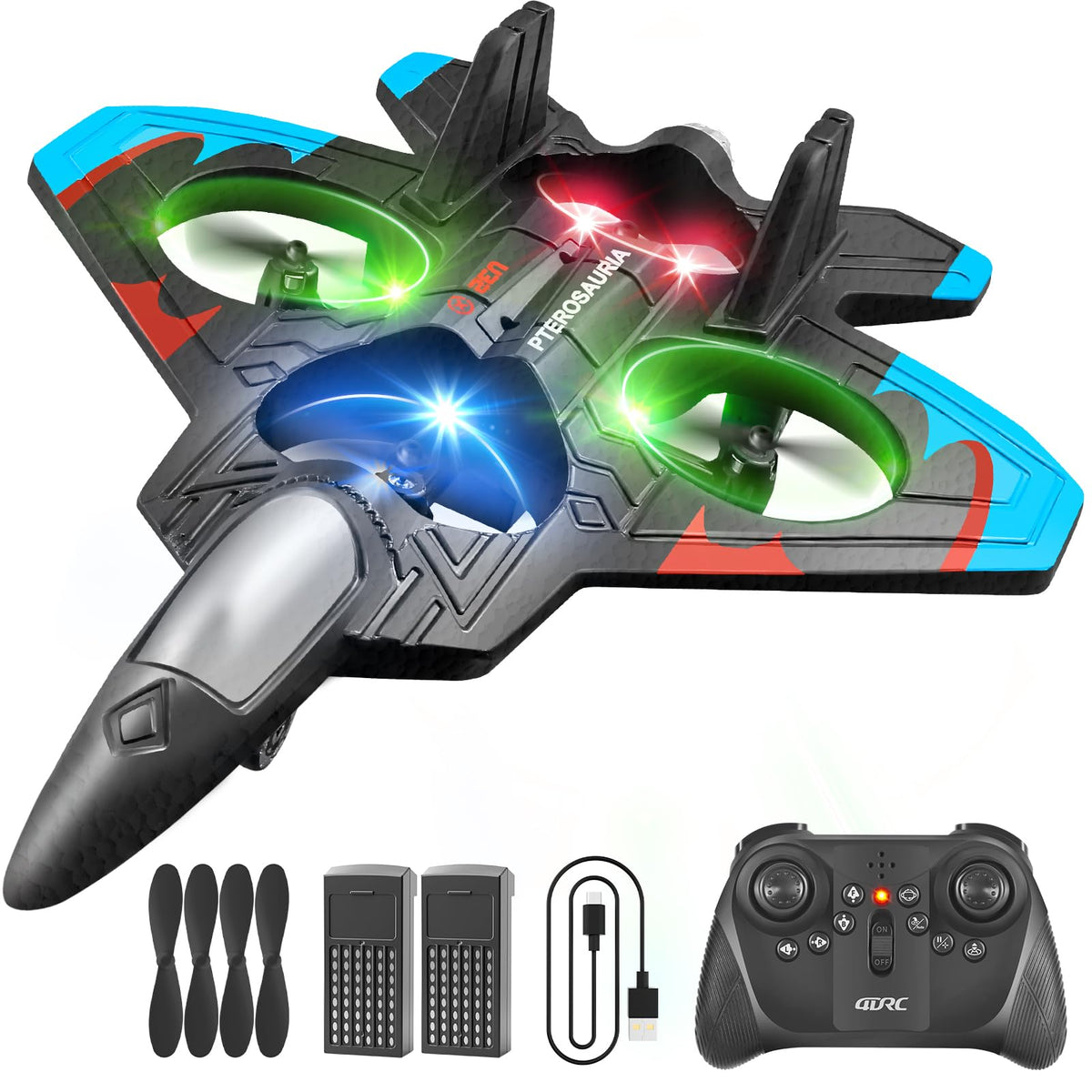 4DRC V32 front view showing aerodynamic foam body and ready-to-fly benefit