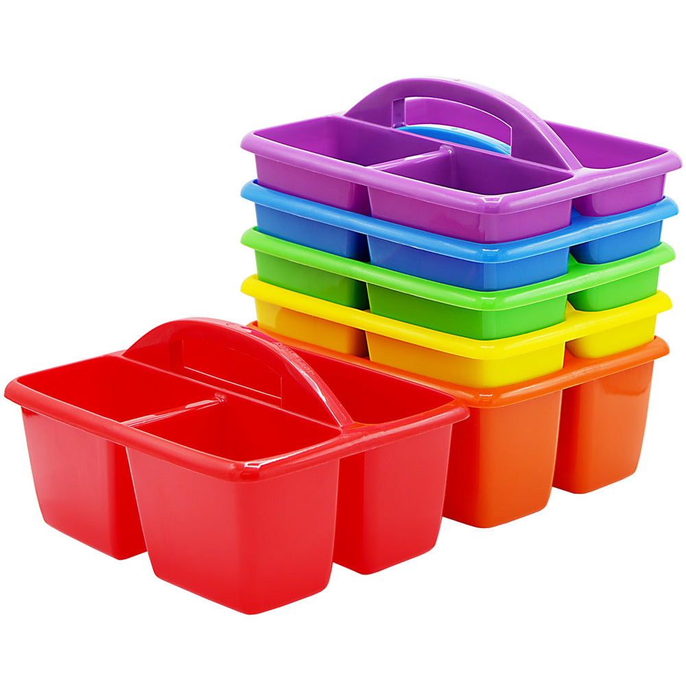 4E's Novelty front view of six rainbow caddies showing organization benefits