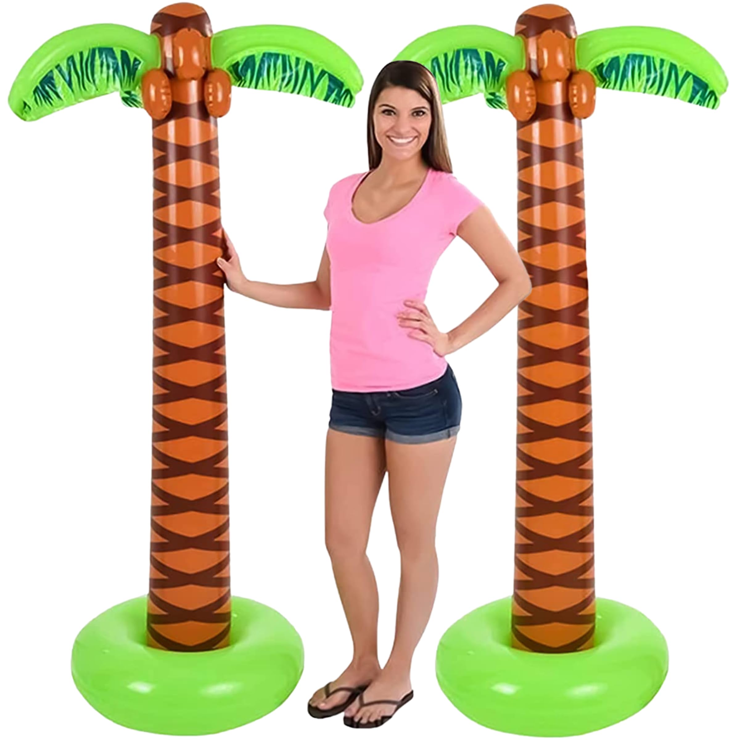 4E's Novelty palm tree in backyard scene showing versatile outdoor decoration use
