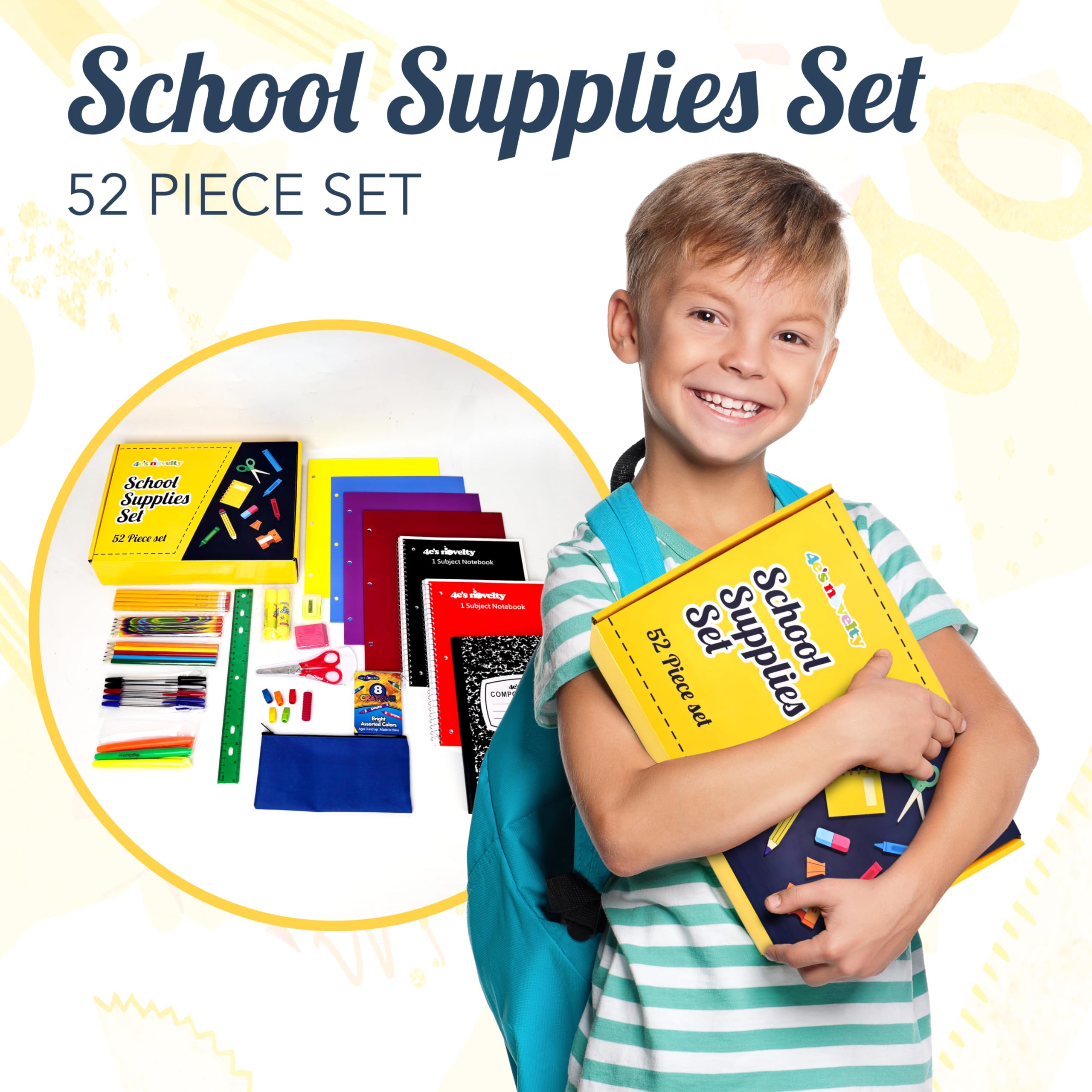 4E's Novelty canvas pencil case open with pens and pencils for quick organization