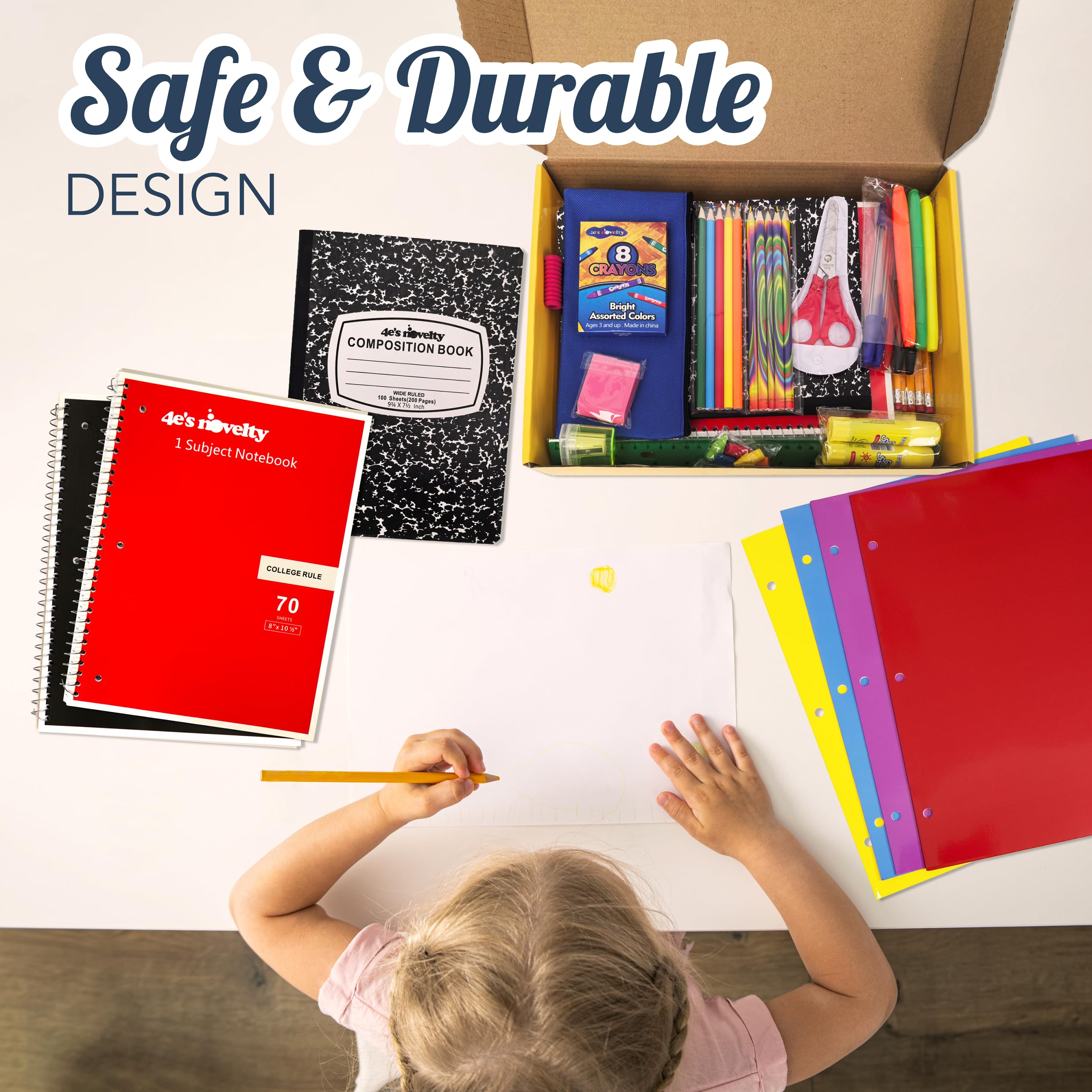 4E's Novelty scissors and sharpener detail showing safe, durable classroom tools