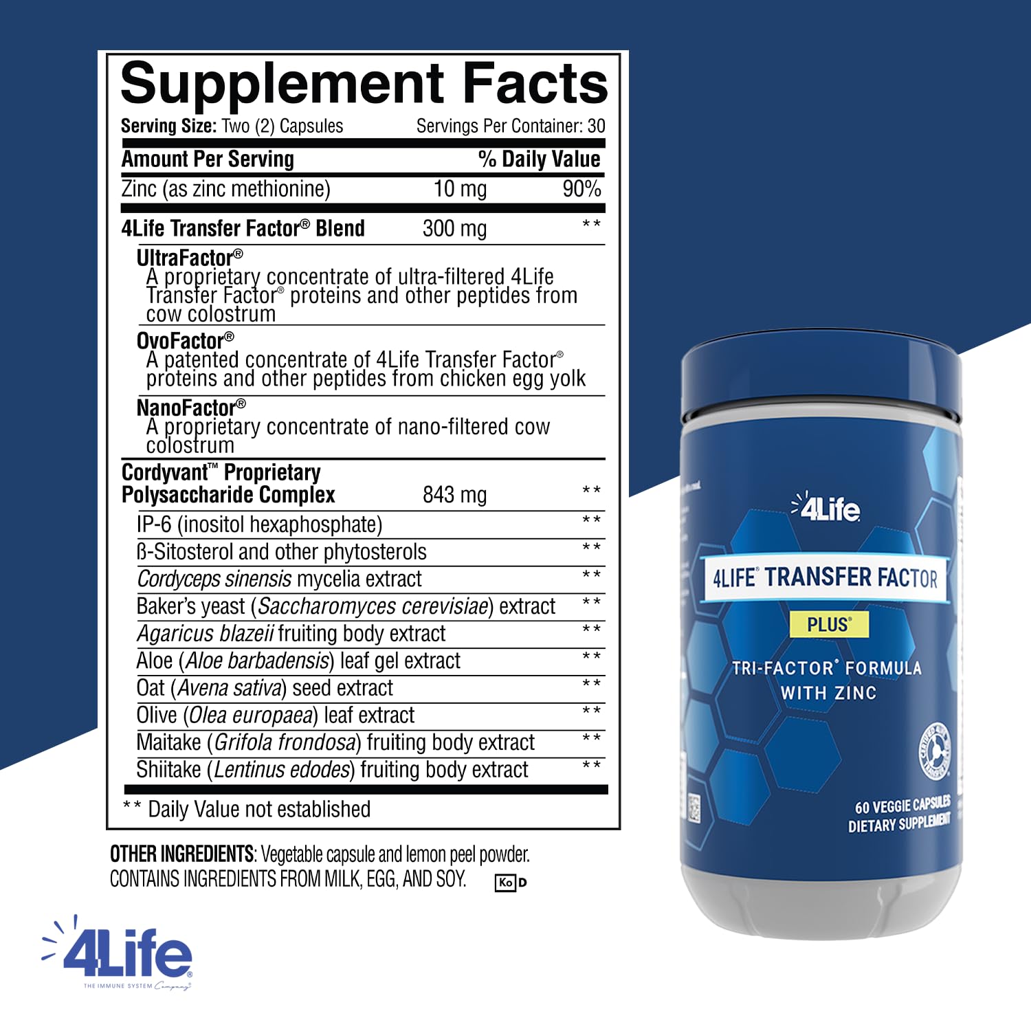 4Life top label close-up highlighting product name and key ingredients benefit