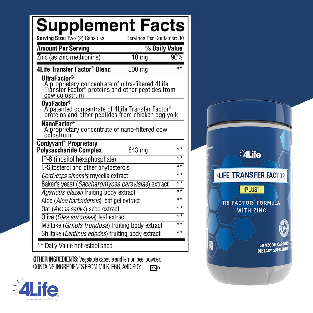 4Life top label close-up highlighting product name and key ingredients benefit