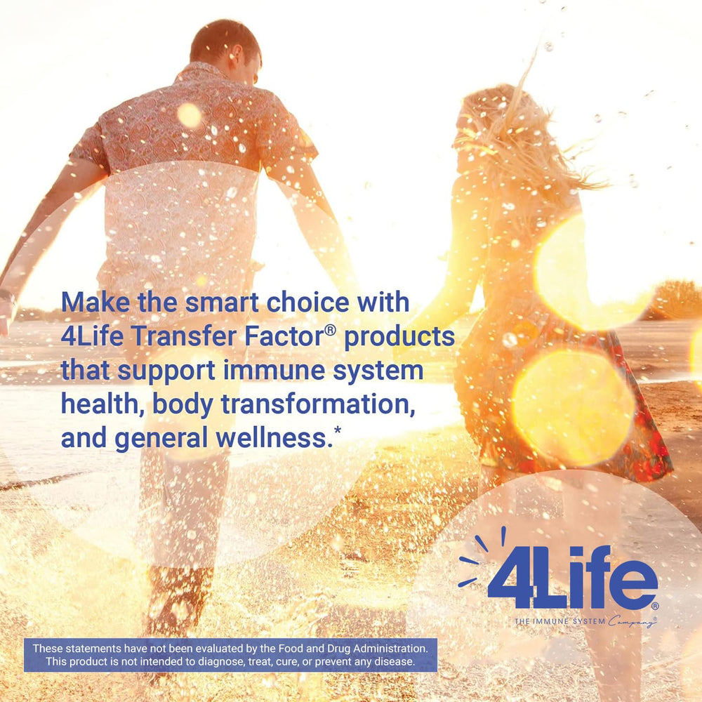 4Life bottle on kitchen table with water showing daily wellness integration benefit