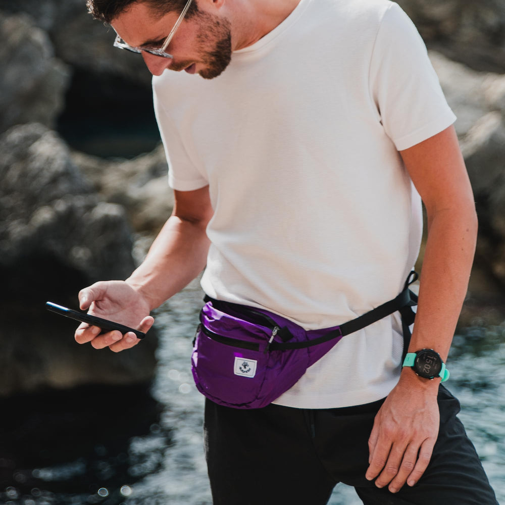 4Monster worn crossbody on hiker demonstrating hands-free comfort and stability