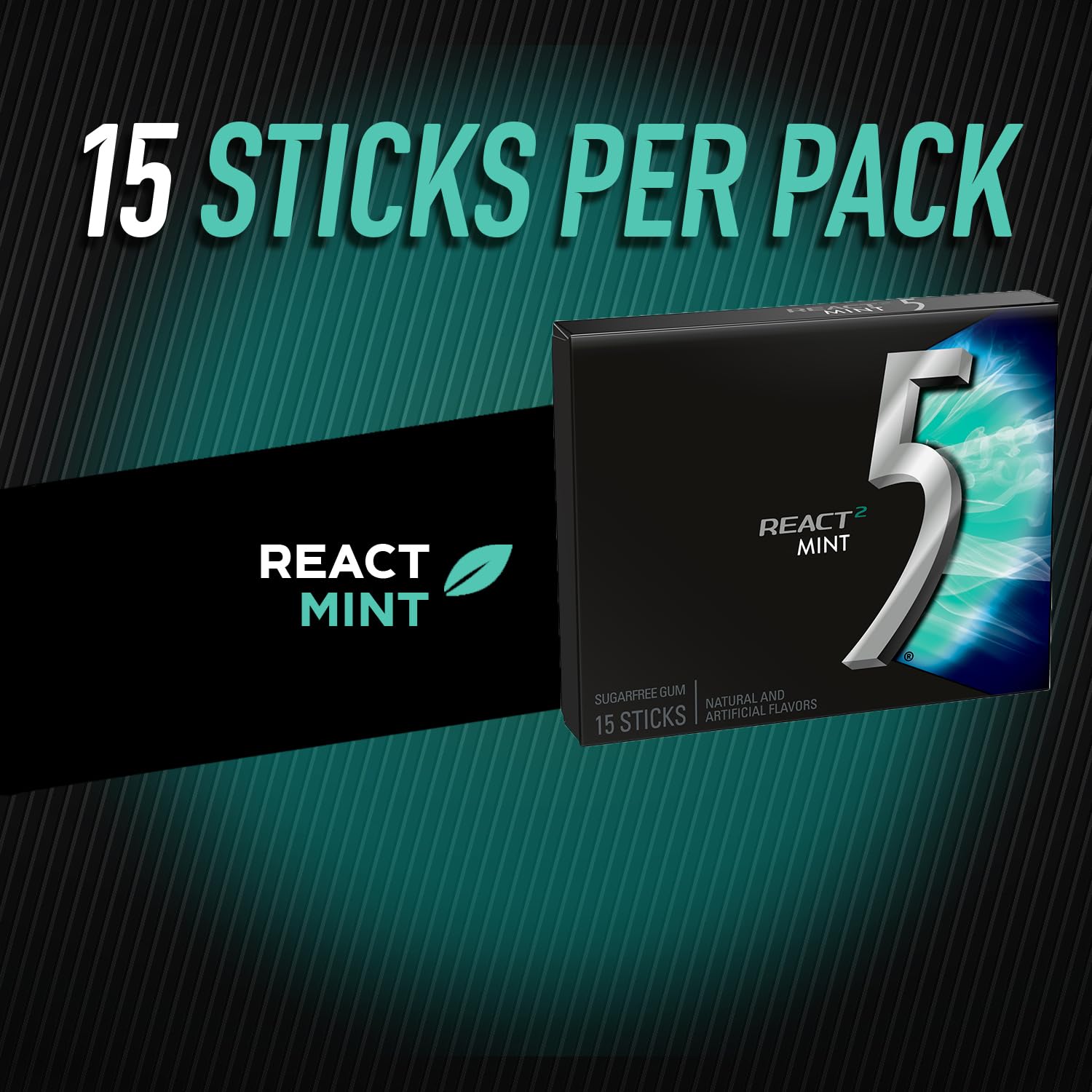 close-up of a single 5 Gum stick texture showing smooth surface and minty appeal