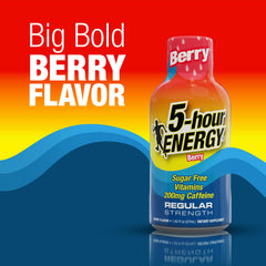 5-hour ENERGY bottle open being poured for fast, on-the-go energy