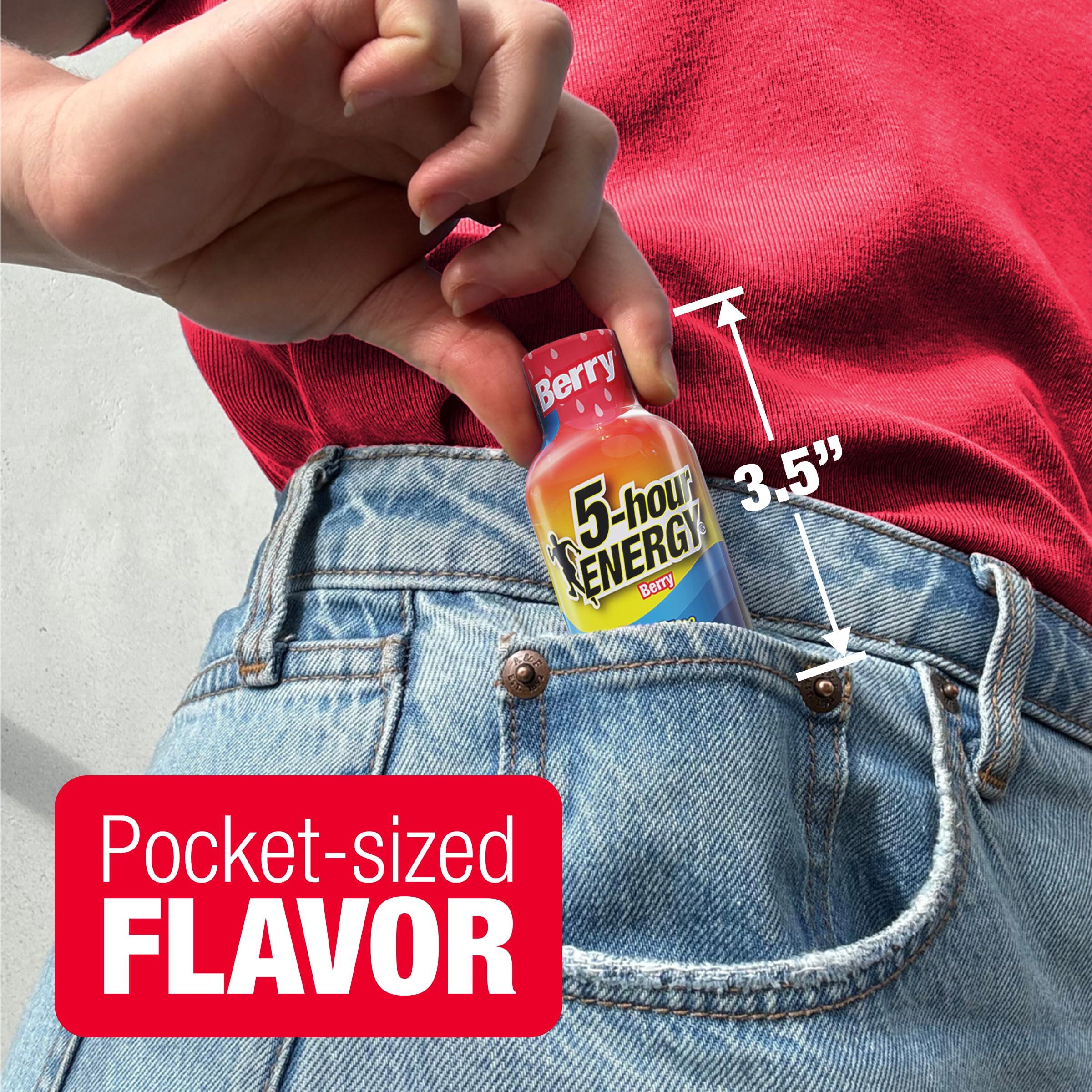 5-hour ENERGY shot texture and color detail emphasizing bold berry taste