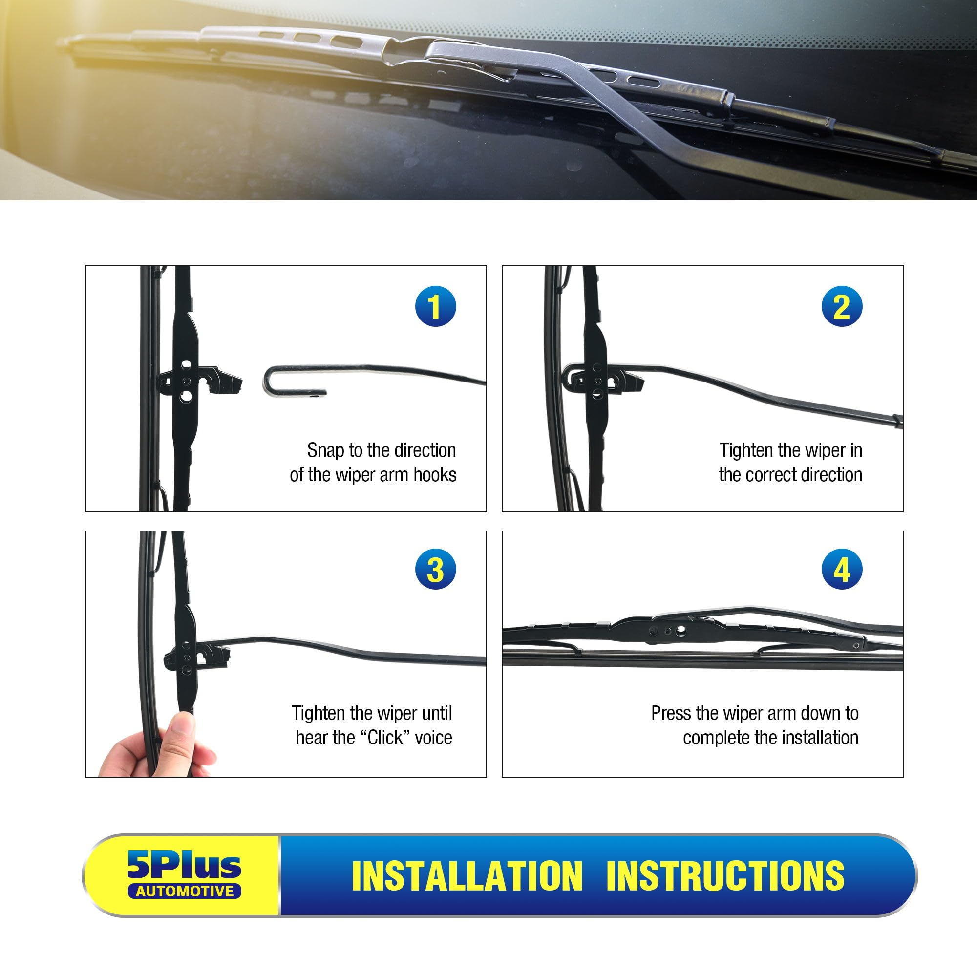 5 PLUS blades clearing rain on a wet road demonstrating safer sightlines in everyday driving