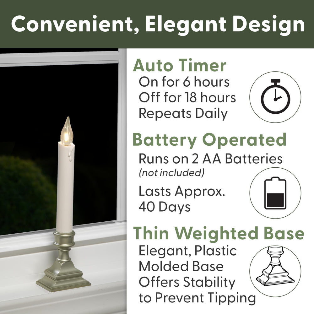 612 Vermont set on a windowsill at night creating cozy, safe illumination