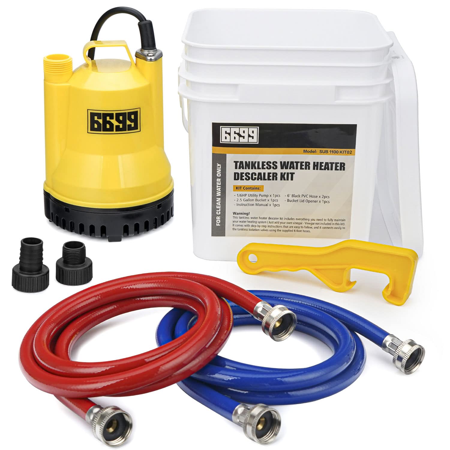 6699 front package showing complete flushing kit and contents for convenient maintenance