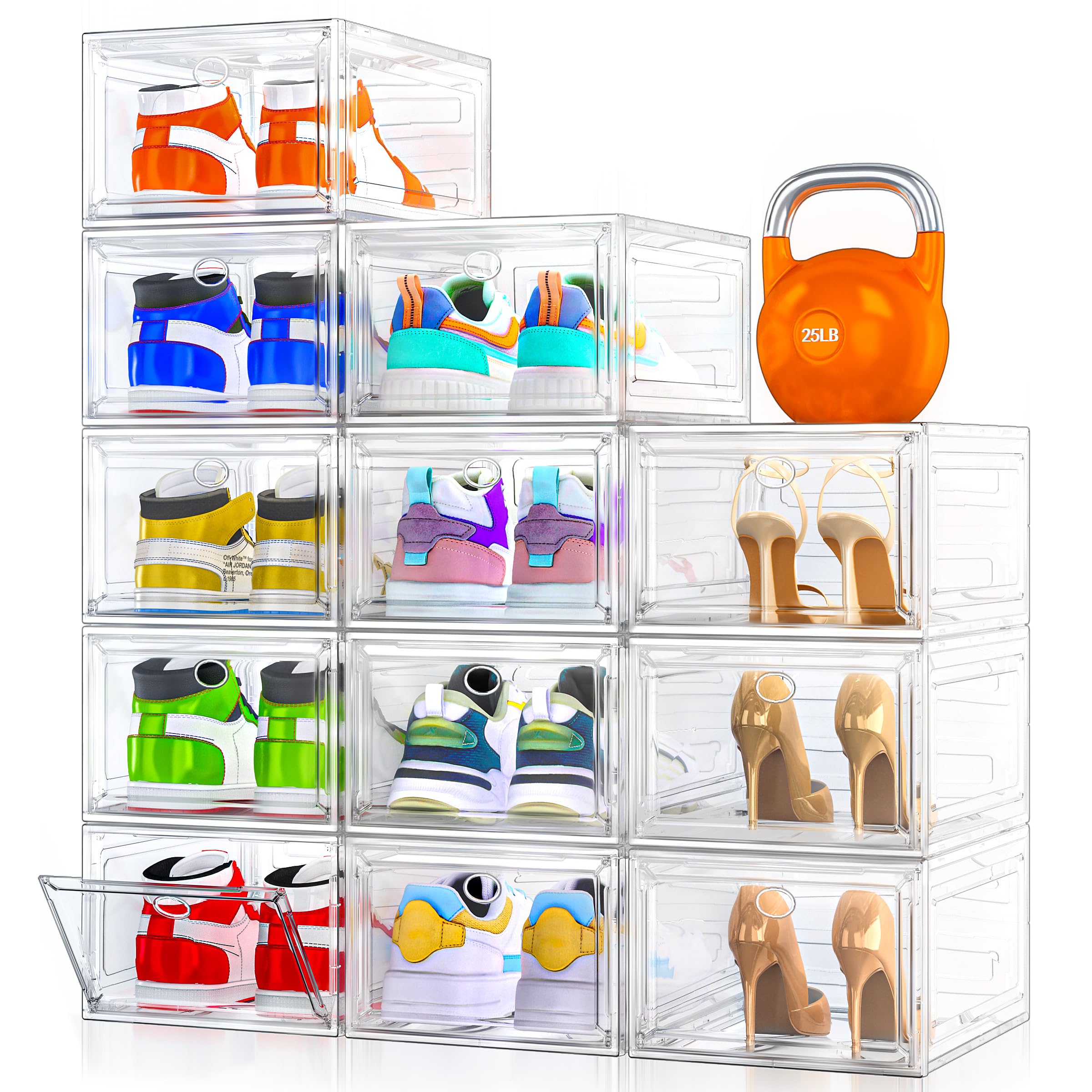 7 code front view of 12-pack showing neat stacked storage and instant organization